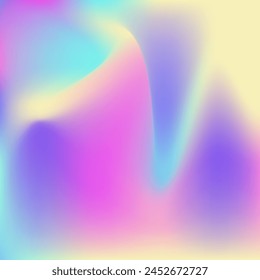 Iridescent Gradient. Shiny Futuristic Backdrop. Pop Shapes. Modern Paper. Violet Retro Background. Holographic Background. Hologram Texture. Cosmos Foil. Blue Iridescent Gradient