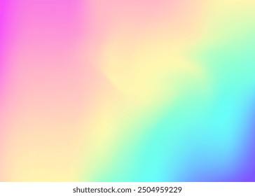 Iridescent Gradient. Shiny Multicolor Template. Pearlescent Texture. Blue Pop Background. Unicorn Foil. Holographic Texture. Vibrant Flyer. Metal Concept. Violet Iridescent Gradient