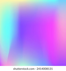 Iridescent Gradient. Vintage Flyer. Shiny Multicolor Template. Abstract Background. Digital Mesh. Pearlescent Background. Blue Neon Texture. Soft Design. Purple Iridescent Gradient