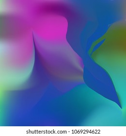 Iridescent holographic background. Foil rainbow texture. Abstract soft pastel colors backdrop. Trendy creative vector cosmic gradient. Vibrant print illustration. Creative neon template for banner.