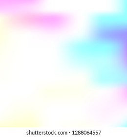 Iridescent holographic background. Foil rainbow texture. Abstract soft pastel colors backdrop. Trendy creative vector cosmic gradient. Vibrant print illustration. Creative neon template for banner.