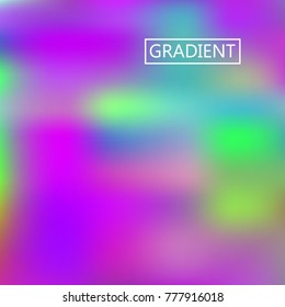 Iridescent holographic background. Foil rainbow texture. Abstract soft pastel colors backdrop. Trendy creative vector cosmic gradient. Vibrant print illustration. Creative neon template for banner.