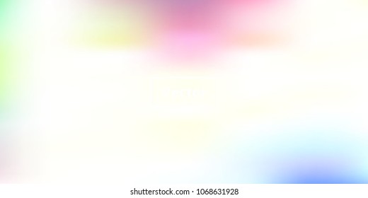 Iridescent holographic background. Spring rainbow texture. Abstract soft pastel colors backdrop. Trendy creative vector cosmic gradient. Vibrant print illustration. Creative neon template for banner.