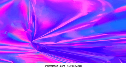 Iridescent holographic vector design of psychedelic wrinkled foil