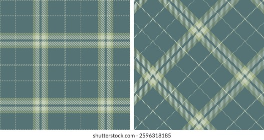 Iridescent Light Grey Seamless Tartan with Light Gunmetal accents Fabric Design