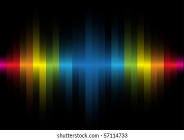 Iridescent light on a black background