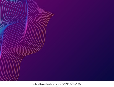 Iridescent Mesh Background Violet Vector. Art Design. Gradient Contour Cycle. Concept Blend Illustration. Rainbow Knot.