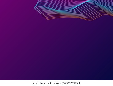 Iridescent Mesh Background Violet Vector. Modern Illustration. Rainbow Ribbon Technology. Spiritual Wave Poster. Multicolored Circular.