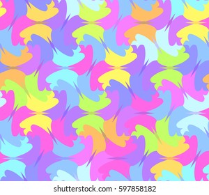 Iridescent mosaic from butterflies. Seamless pattern.