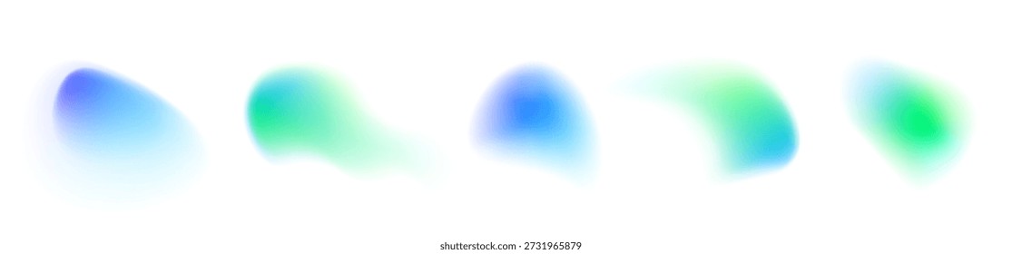 Blobs de neón iridiscente con brillo degradado sobre fondos oscuros. Suaves reflejos holográficos crean un efecto futurista flotante. Ilustración PNG perfecta para UI, ilustraciones digitales y elementos visuales tecnológicos.