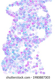 Iridescent paillettes confetti scatter vector composition. Circle twinkling foil particles party decoration top view. Christmas confetti placer sparkling background.