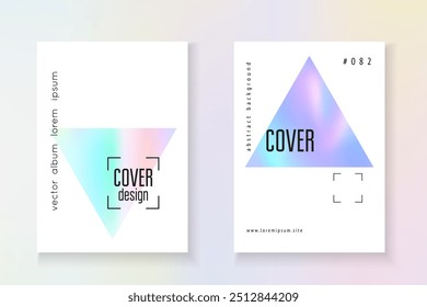 Iridescent Pattern. Crystal Design. Pastel Vector. Geometry Mesh. Minimalist Fluid. Pink Spectrum Label. Colourful Prism Template. Blue Iridescent Pattern