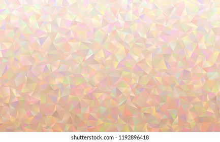Fondo del vector de patrón triángulo bajo de polo rosado irlandés. Pastel Arcoiris. Textura De Caras Multicolores De Cristal Brillante. Facetas esparcantes opalescentes madre de perla. 