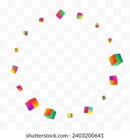 Iridescent Polygon Vector Transparent Background. Bright Style Rhombus Presentation. Graphic Block Brochure. Rainbow Confetti Shiny Image.