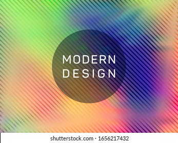 Diseño de la distribución holográfica vectorial de afiche iridiscente. Elementos de superposición de espesor fluido. Fondo de gradiente holograma brillante brillante para el afiche.