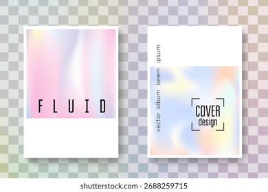 Iridescent Presentation. Rainbow Fluid. Violet Neon Flyer. Modern Effect. Pearlescent Pattern. Chrome Banner. Isolated 90s Illustration. Purple Iridescent Presentation
