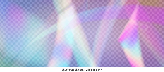 Prism Iridescente. Efeito de Vazamento de Luz do Arco-íris.  Sobreposição De Néon E Brilho De Diamante Com Luz Abstrata E Brilho Holográfico. Cristal Iridescente Prism Fundo Com Luz.