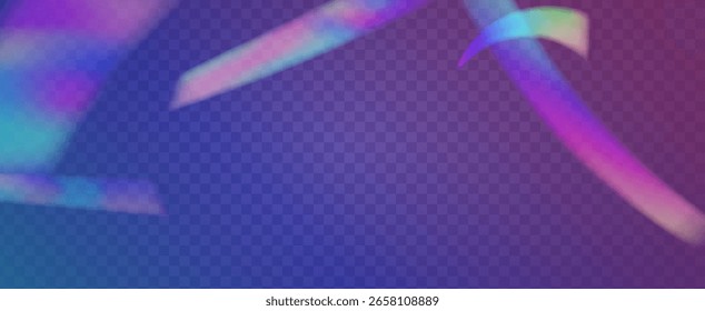 Irisierender Prismenhintergrund. Leckage-Effekt bei Regenbogenlicht.  Spektrum von Farbe und Licht mit funkelndem, glitzerndem, und einer gelartigen Aura. Irisierender kristalliner Prismenhintergrund mit Licht.