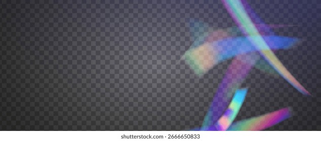 Fondo de prisma iridiscente. Efecto de fuga de luz de arco iris.  Bokeh Aura Y Brillo Abstractas Con Rayos De Diamantes Y Refracción De Lentes. Fondo De Prisma De Cristal Iridiscente Con Luz.