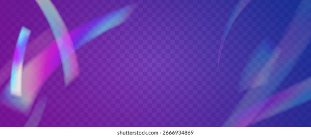 Fondo de prisma iridiscente. Efecto de fuga de luz de arco iris.  Brillo De Espectro Y Haz De Cámara Con Una Explosión De Color Y Brillo De Gema. Fondo De Prisma De Cristal Iridiscente Con Luz.