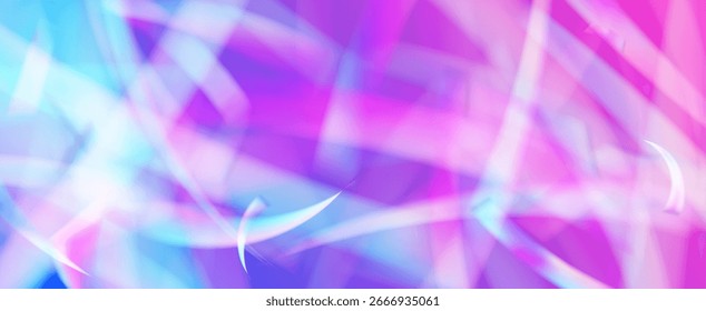 Fondo de prisma iridiscente. Efecto de fuga de luz de arco iris.  Amanece A Través De Una Lente De Vidrio Con Rayas De Bokeh Y Llamarada De Holograma. Fondo De Prisma De Cristal Iridiscente Con Luz.