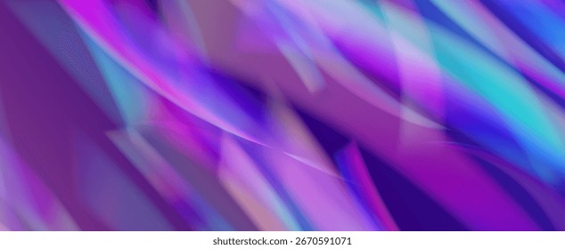 Iridescent Prism Background. Rainbow Light Leak Effect.  Camera Filter With Holographic Overlay, Blur Texture, And Fantasy Beam. Iridescent Crystal Prism Background With Light.