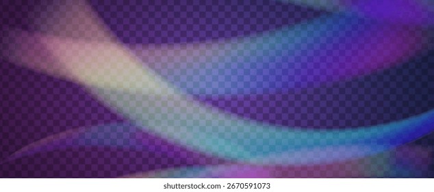 Fondo de prisma iridiscente. Efecto de fuga de luz de arco iris.  Filtrar De Cámara Con Superposición Holográfica, Textura Desenfocada Y Haz De Fantasía. Fondo De Prisma De Cristal Iridiscente Con Luz.