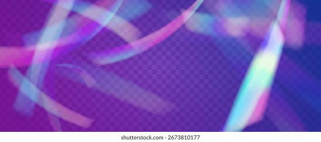 Iridescent Prism Background. Rainbow Light Leak Effect.  Gem Sparkles In Sunlight With Color Glow, Gradient Lens, And Soft Glass. Iridescent Crystal Prism Background With Light.