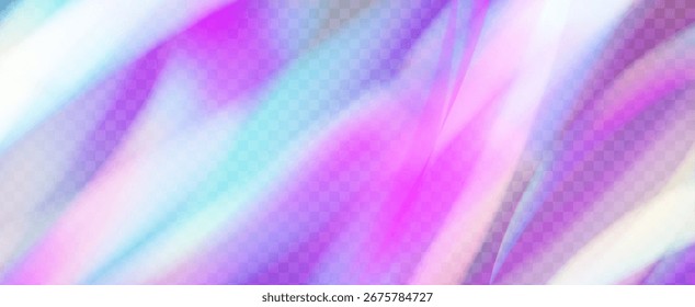Fondo de prisma iridiscente. Efecto de fuga de luz de arco iris.  Bokeh 3D Con Un Aura Suave, Resplandor De Refracción Y Diamante Transparente. Fondo De Prisma De Cristal Iridiscente Con Luz.