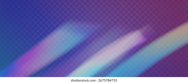 Fondo de prisma iridiscente. Efecto de fuga de luz de arco iris.  Espectro De Color Y Luz Con Brillo, Brillo Y Un Aura De Gema. Fondo De Prisma De Cristal Iridiscente Con Luz.
