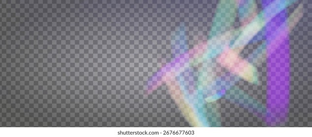 Fondo de prisma iridiscente. Efecto de fuga de luz de arco iris.  La Gema Brilla En La Luz Del Sol Con Resplandor De Color, Lente Degradada Y Vidrio Suave. Fondo De Prisma De Cristal Iridiscente Con Luz.