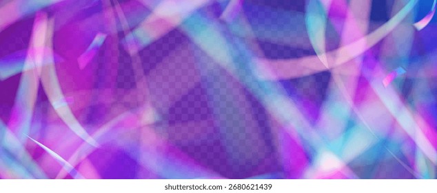 Prism Iridescente. Efeito de Vazamento de Luz do Arco-íris.  Raio Brilhante E Gradiente De Diamante Com Sobreposição De Brilho Em Filme Transparente. Cristal Iridescente Prism Fundo Com Luz.