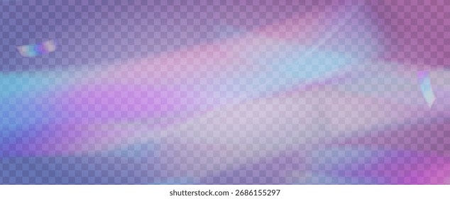 Fondo de prisma iridiscente. Efecto de fuga de luz de arco iris.  Abstractas Textura Desenfocada Con Un Filtrar De Refracción Y Un Sutil Color Aura. Fondo De Prisma De Cristal Iridiscente Con Luz.