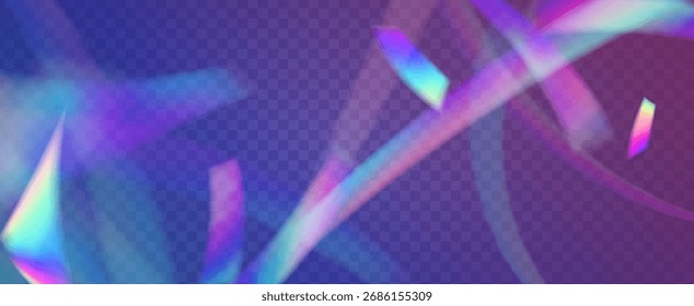Prism Iridescente. Efeito de Vazamento de Luz do Arco-íris.  A Lente Se Estende Em Uma Cobertura Holográfica Com Brilho Abstrato E Luz Solar. Cristal Iridescente Prism Fundo Com Luz.
