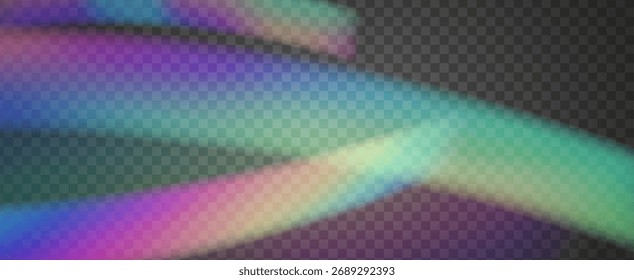 Prism Iridescente. Efeito de Vazamento de Luz do Arco-íris.  A Lente Se Estende Em Uma Cobertura Holográfica Com Brilho Abstrato E Luz Solar. Cristal Iridescente Prism Fundo Com Luz.
