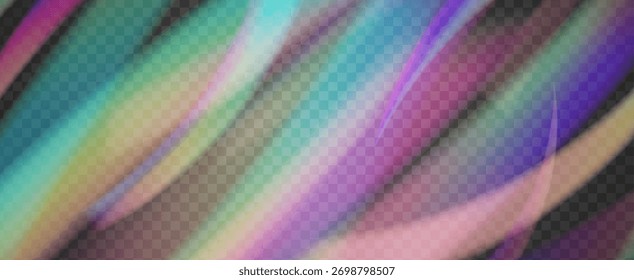 Fondo de prisma iridiscente. Efecto de fuga de luz de arco iris.  Textura Abstractas De Diamante Con Resplandor Transparente Y Resplandor De Lente Holográfica. Fondo De Prisma De Cristal Iridiscente Con Luz.
