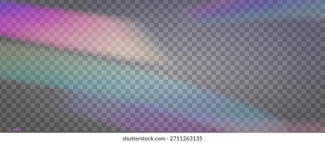 Prism Iridescente. Efeito de Vazamento de Luz do Arco-íris.  Aura De Bokeh E Abstract Brilham Com Raios De Diamante E Refração De Lentes. Cristal Iridescente Prism Fundo Com Luz.