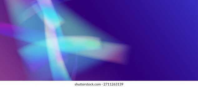 Fondo de prisma iridiscente. Efecto de fuga de luz de arco iris.  Filtrar De Cámara Con Superposición Holográfica, Textura Desenfocada Y Haz De Fantasía. Fondo De Prisma De Cristal Iridiscente Con Luz.