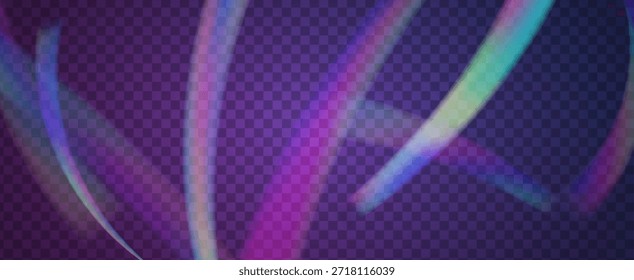 Fondo de prisma iridiscente. Efecto de fuga de luz de arco iris.  Espectro De Color Y Luz Con Brillo, Brillo Y Un Aura De Gema. Fondo De Prisma De Cristal Iridiscente Con Luz.
