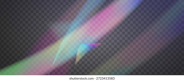 Iridescent Prism Background. Rainbow Light Leak Effect.  Abstract Blur Texture With A Refraction Filter And Subtle Color Aura. Iridescent Crystal Prism Background With Light.