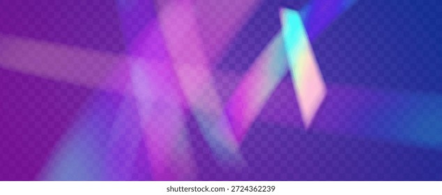 Fondo de prisma iridiscente. Efecto de fuga de luz de arco iris.  Superposición De Neón Y Resplandor De Diamantes Con Luz Abstractas Y Brillo Holográfico. Fondo De Prisma De Cristal Iridiscente Con Luz.