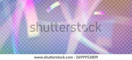 Iridescent Prism Background. Rainbow Light Leak Effect.  Gem Sparkles In Sunlight With Color Glow, Gradient Lens, And Soft Glass. Iridescent Crystal Prism Background With Light.