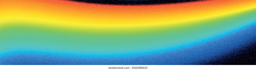 Iridescent rainbow gradient background with soft pastel colors and holographic texture. Abstract blur design featuring a glowing sky effect on dark and light tones. Flat vector illustration isolated