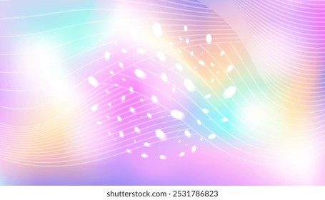 Fondo mágico iridiscente del unicornio del arco iris. Fondo de pantalla de fantasía multicolor. Ilustración vectorial de archivo en estilo realista abstracto.