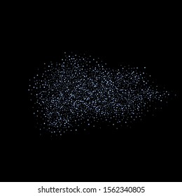 Iridescent rectangle, shiny confetti. Rainbow Scattered little sparkling, glitter sequin. Random falling paillettes, spangle, square elements black background. New Year Christmas Vector illustration.
