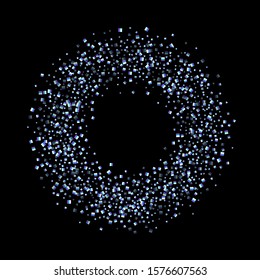 Iridescent rectangle, shiny confetti. Rainbow Scattered little sparkling, glitter sequin. Random falling paillettes, spangle, square elements black background. New Year Christmas Vector illustration.