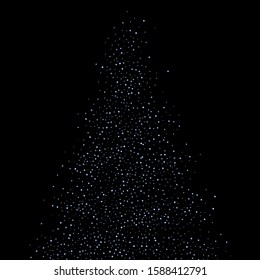 Iridescent rectangle, shiny confetti. Rainbow Scattered little sparkling, glitter sequin. Random falling paillettes, spangle, square elements black background. New Year Christmas Vector illustration.
