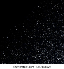 Iridescent rectangle, shiny confetti. Rainbow Scattered little sparkling, glitter sequin. Random falling paillettes, spangle, square elements black background. New Year Christmas Vector illustration.