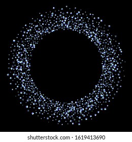 Iridescent rectangle, shiny confetti. Rainbow Scattered little sparkling, glitter sequin. Random falling paillettes, spangle, square elements black background. New Year Christmas Vector illustration.