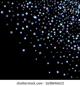 Iridescent rectangle, shiny confetti. Rainbow Scattered little sparkling, glitter sequin. 